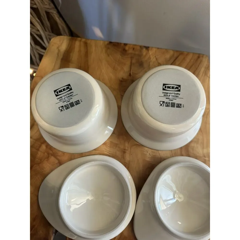 IKEA FARGKLAR Oven Serving Dish With Lid 5”(6.8 oz) Beige Set of 2 Never Used
